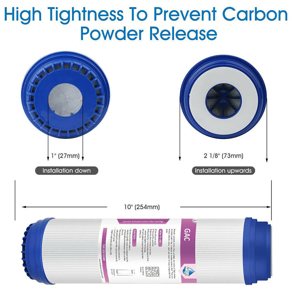 Membrane Solutions 10 * 2.5 inch 5 Micron GAC Granular Activated Carbon Filter Element Replacement Cartridge