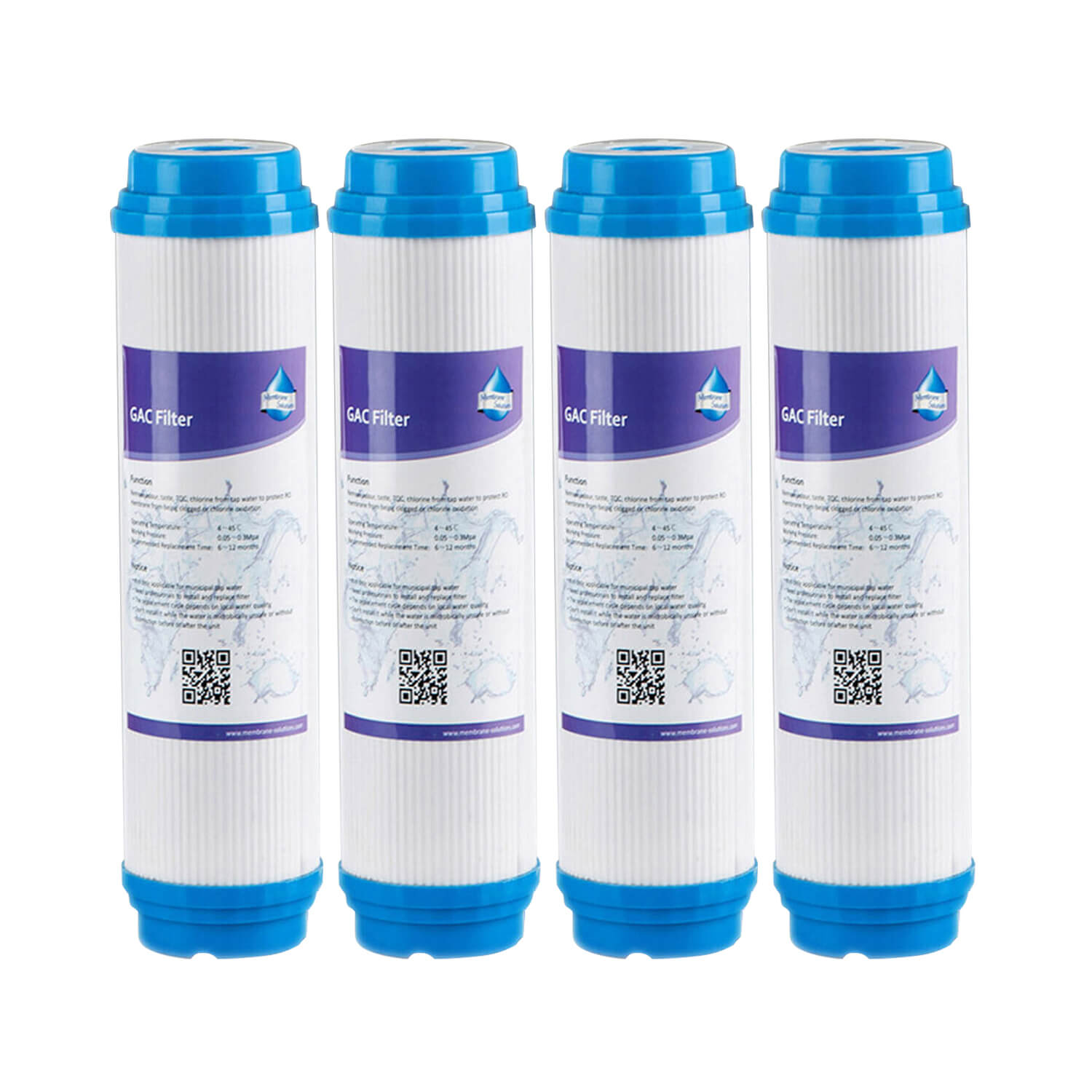 Membrane Solutions 10 * 2.5 inch 5 Micron GAC Granular Activated Carbon Filter Element Replacement Cartridge