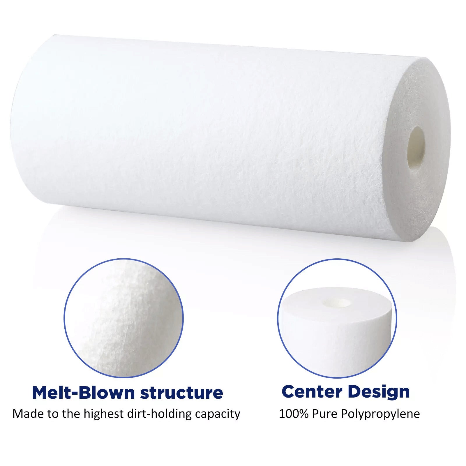 Membrane Solutions 10" x 4.5" Inch 5 Micron Whole House PP Sediment Water Filter Replacement Cartridge