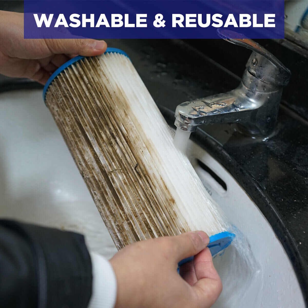 Membrane Solutions Pleated Water Filter Home 10"x4.5" Whole House Heavy Duty Sediment Replacement Cartridge 5/20/50 Micron