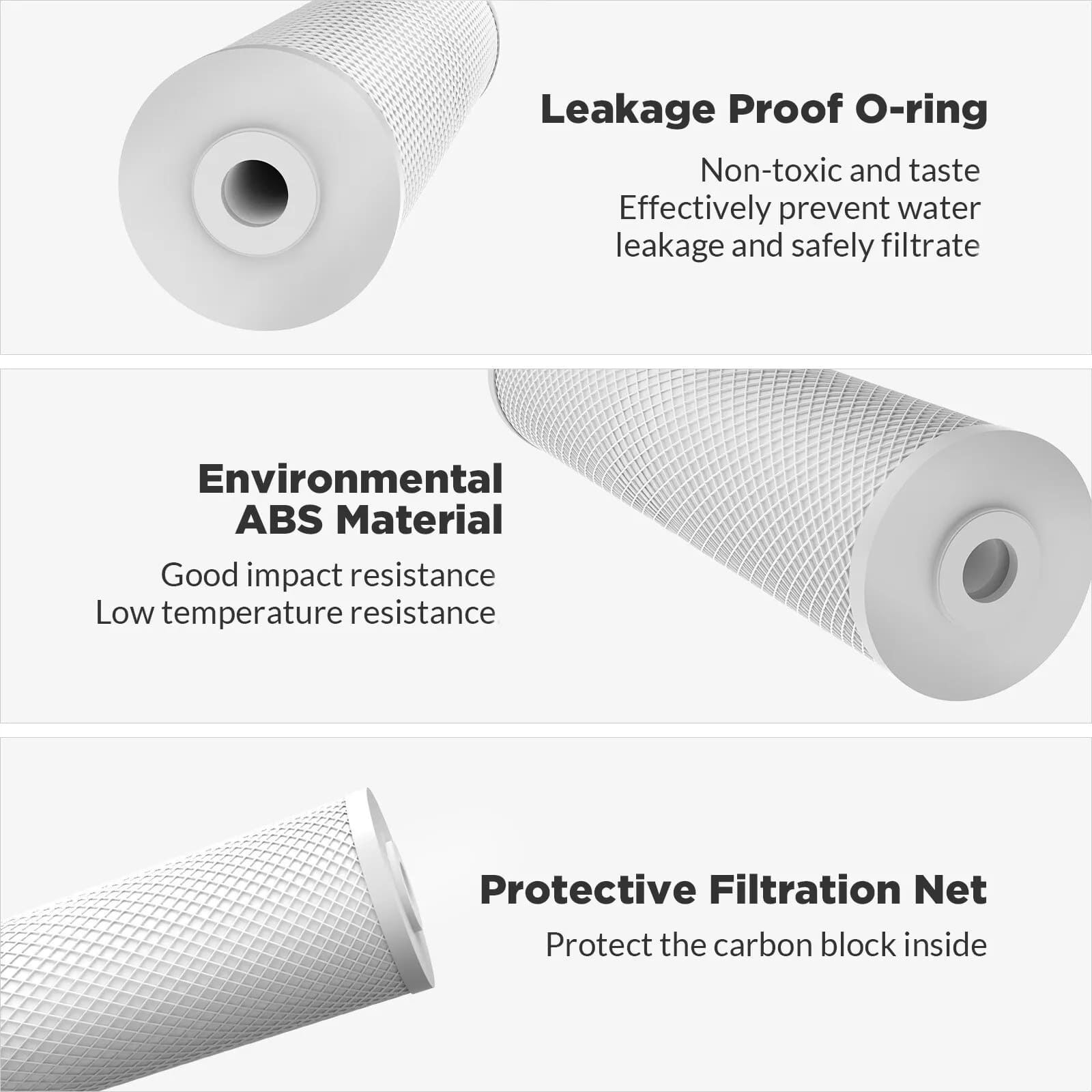 Membrane Solutions 20" x 4.5" 20 inch 5 Micron Coconut Shell Activated Carbon Block Filter Whole House Sediment Water Filter Cartridge Replacement