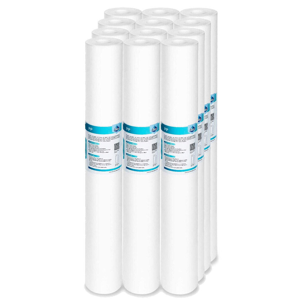 Membrane Solutions 20" x 2.5" Polypropylene PP Sediment Water Filter Replacement Cartridge for Whole House Filter System 1/5/10/20 Micron