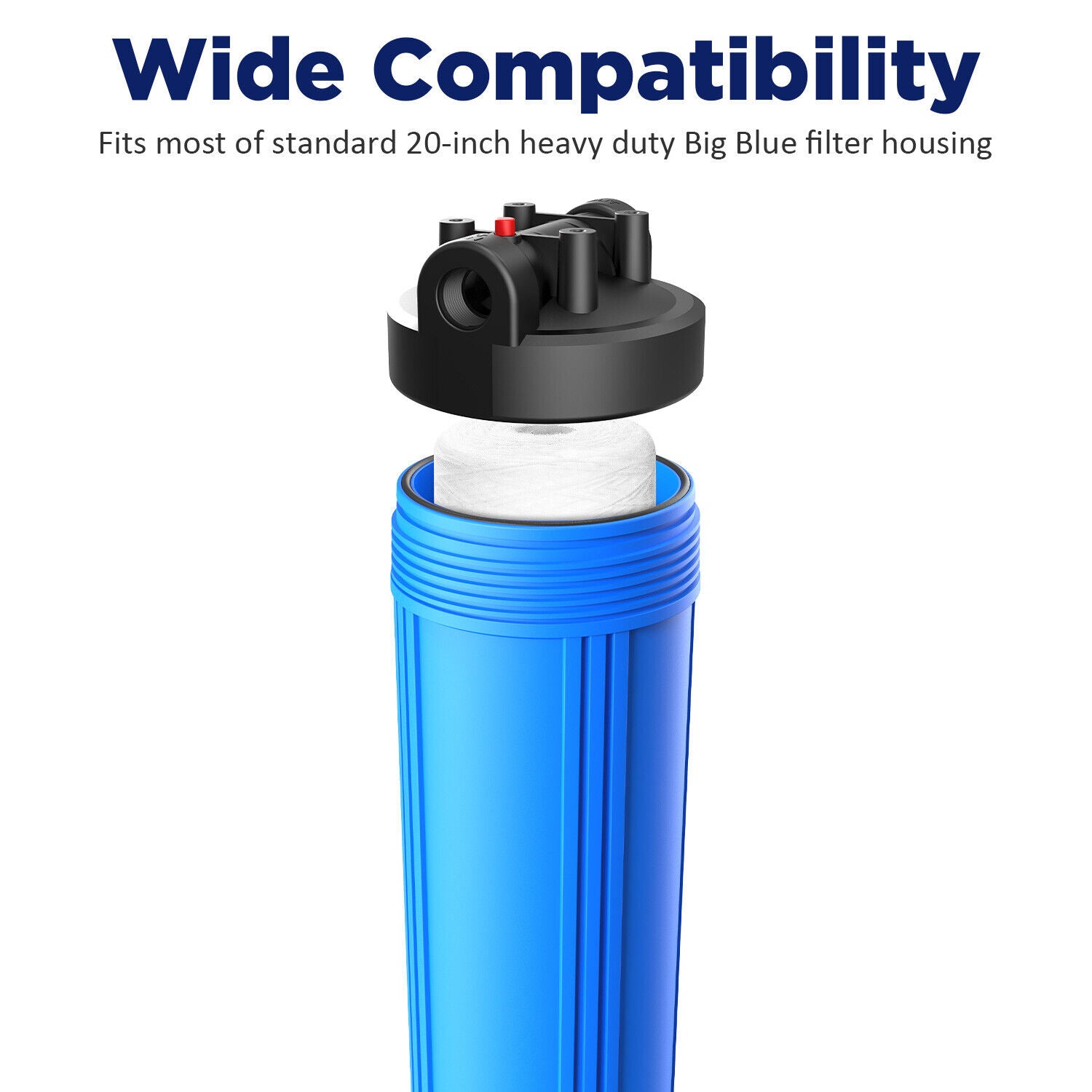 Membrane Solutions 20" x 4.5" Big Blue Whole House System String Wound Sediment Water Filter 5/20 Micron