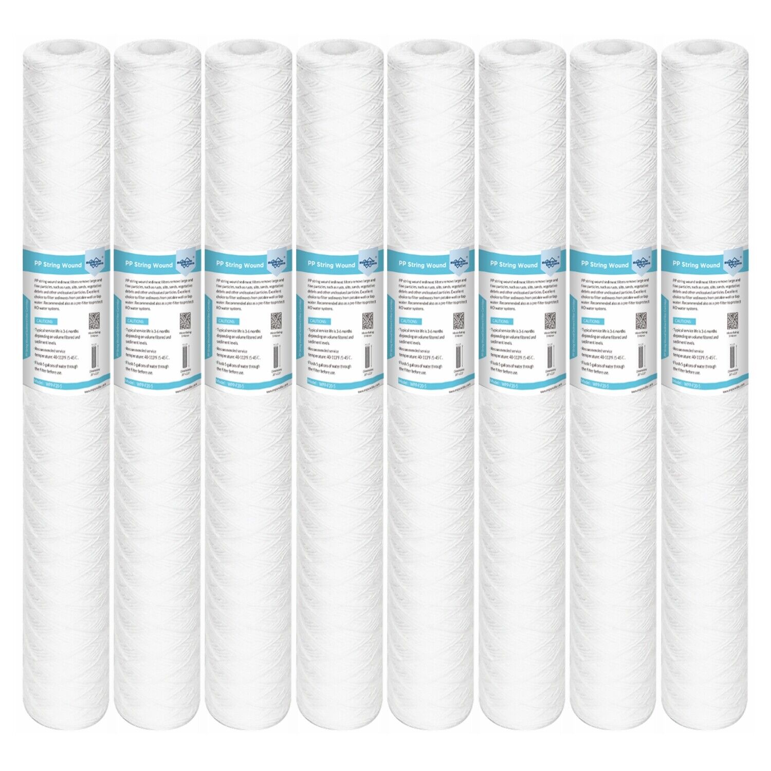 Membrane Solutions 20"x2.5" Whole House String Wound Sediment Water Filter 1/5/10/20 Micron