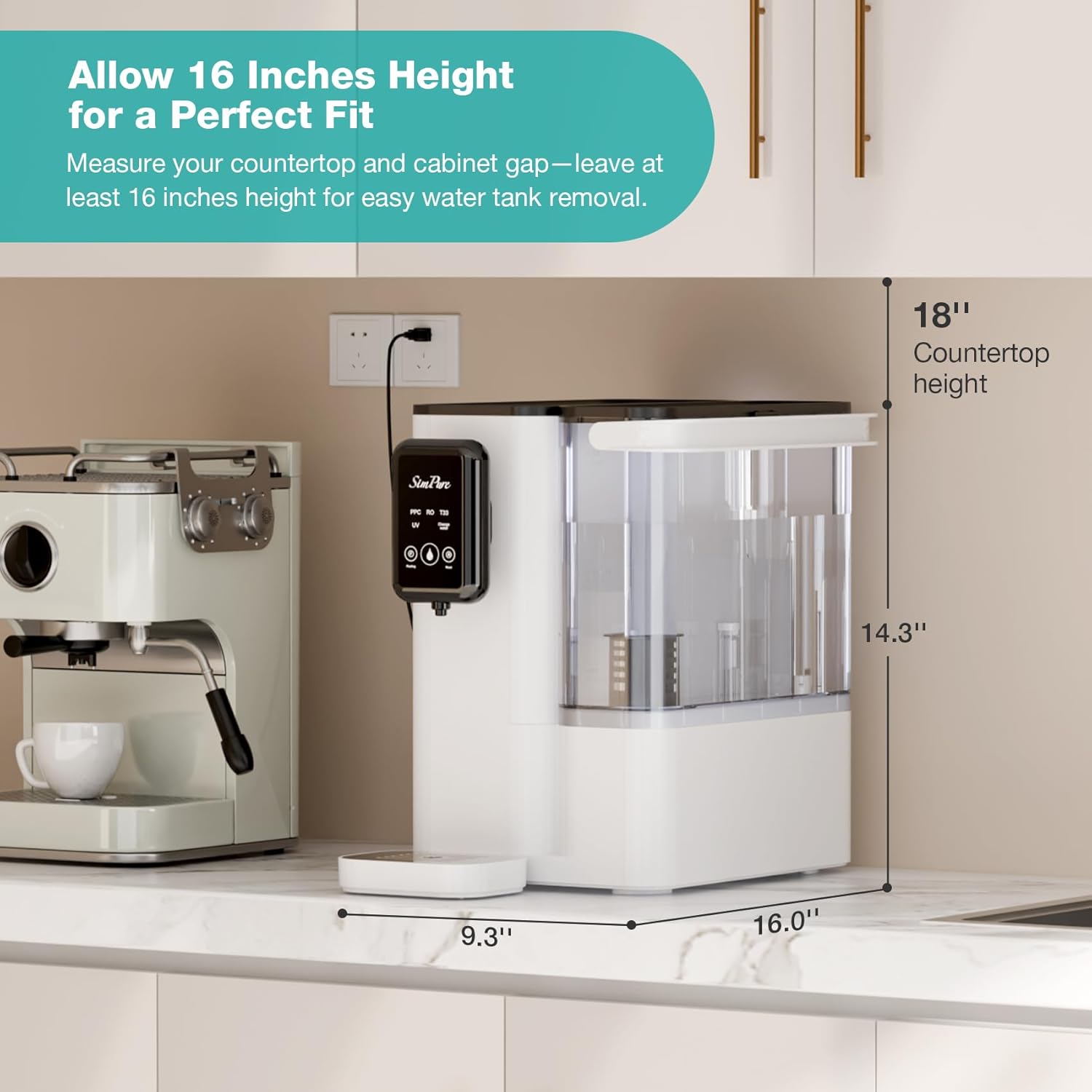 SimPure Y9A 300GPD 6-Stage Alkaline Countertop RO System with Remineralization