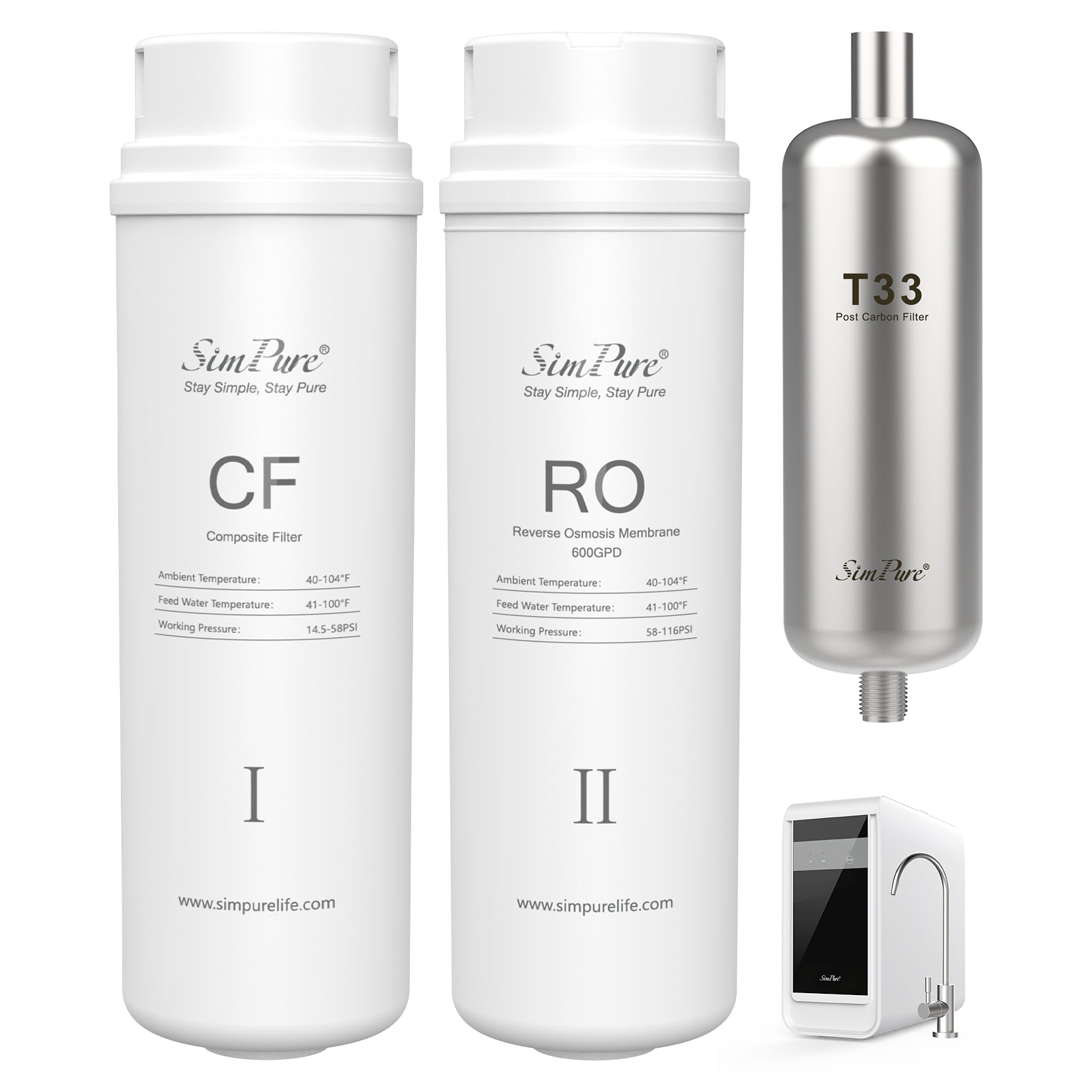 SimPure Q3-600T One Set of Replacement Filter