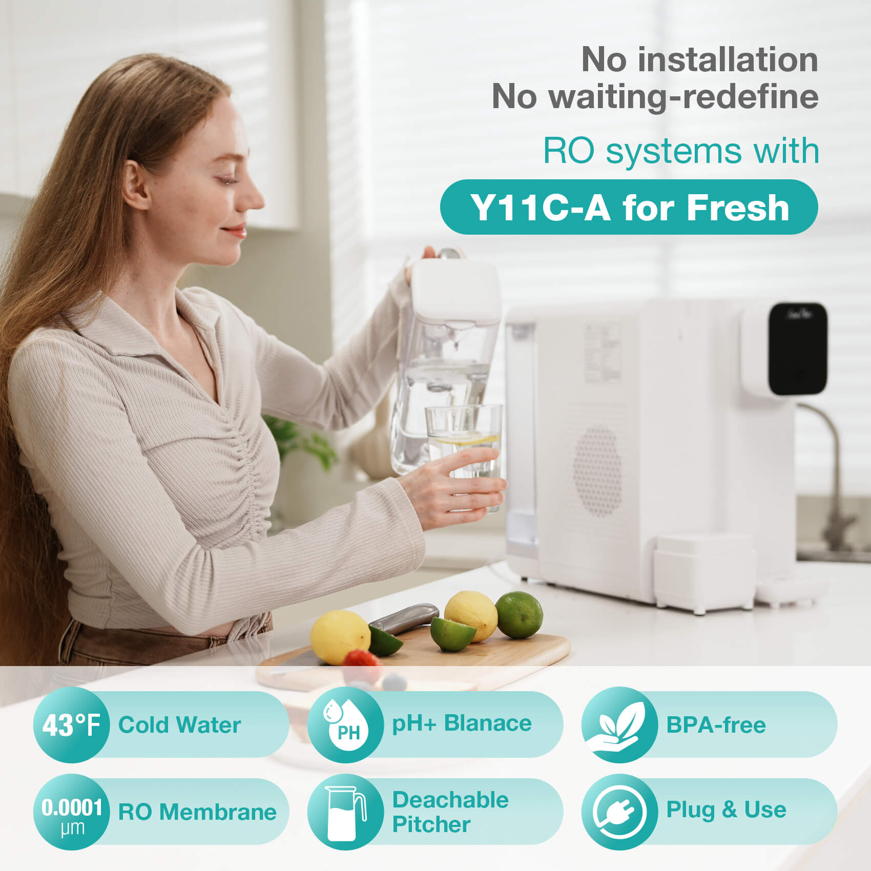 SimPure Y11C-A 6-Stage Cold Countertop RO System with Remineralization