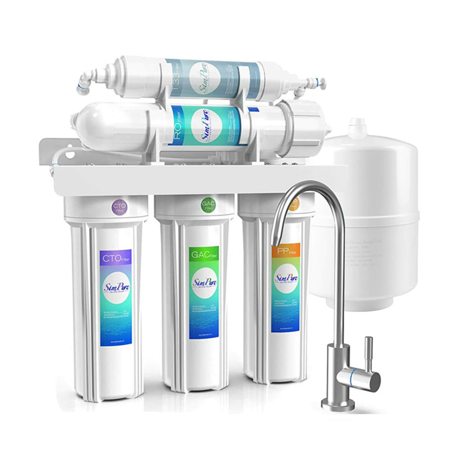 SimPure T1 5-Stage Under Sink Reverse Osmosis Water Filter Filtration System | 75 GPD 100 GPD