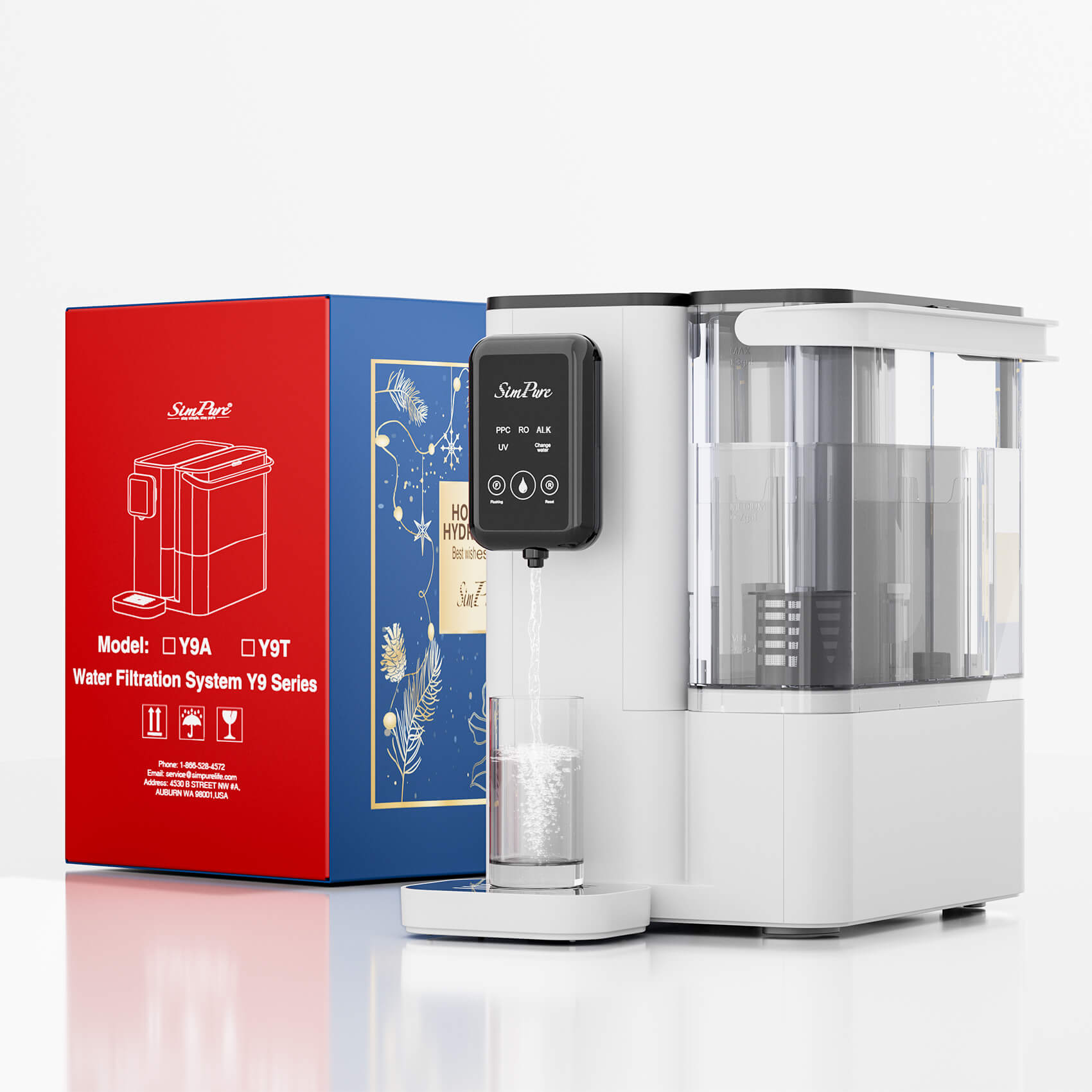 SimPure Y9A 300GPD 6-Stage Alkaline Countertop RO System with Remineralization