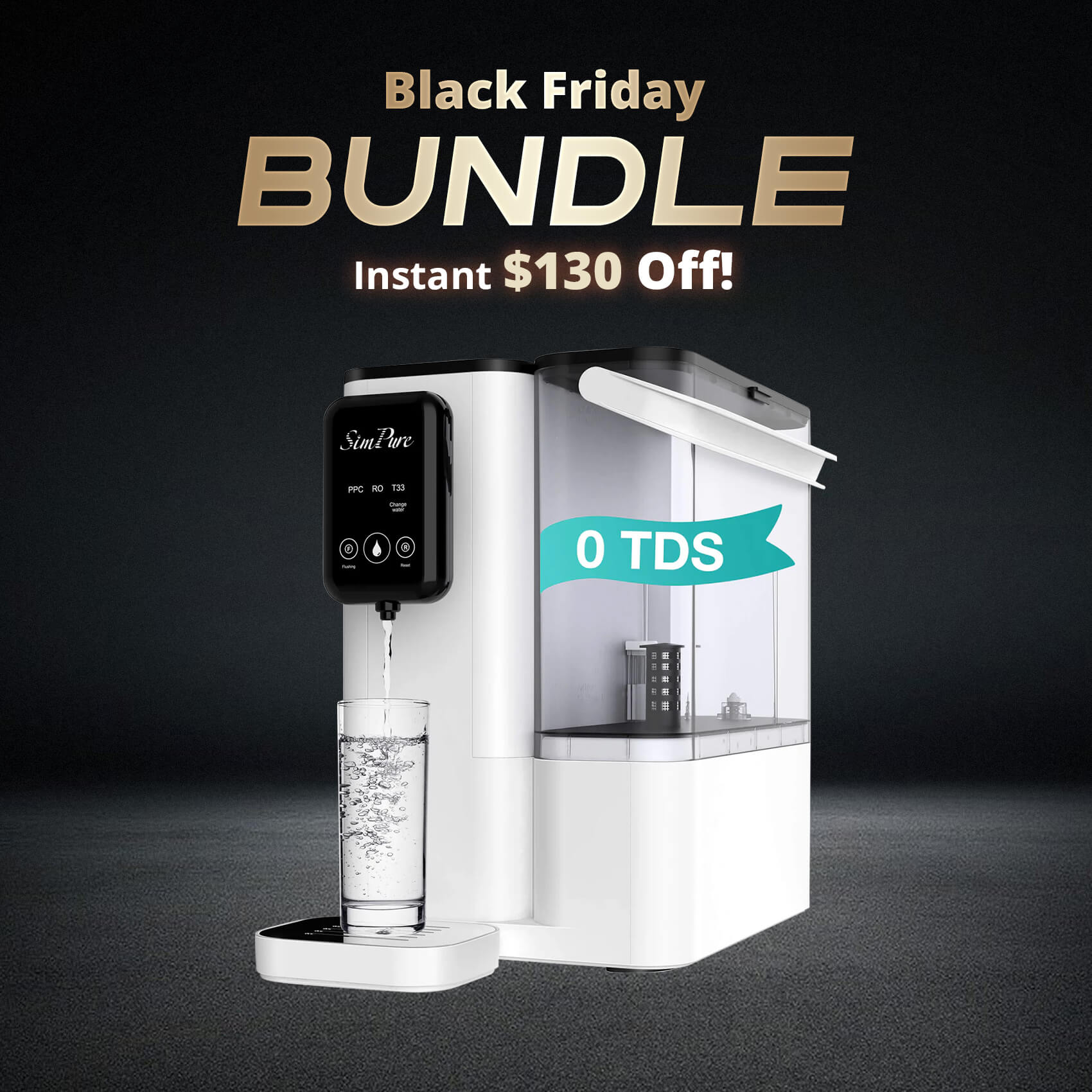 SimPure Y9T 300GPD 6-Stage Countertop RO System with Nearly 0 TDS