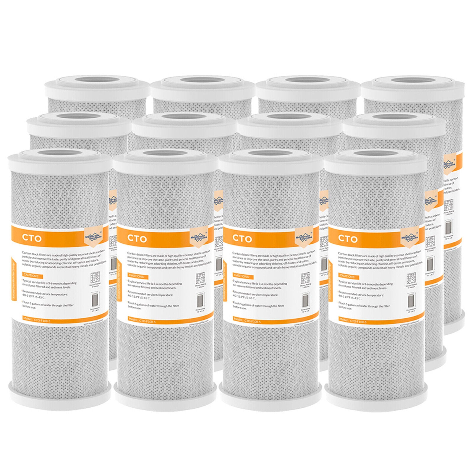 Membrane Solutions 10" x 4.5" CTO Activated Carbon Water Filter for Big Blue 5 Micron