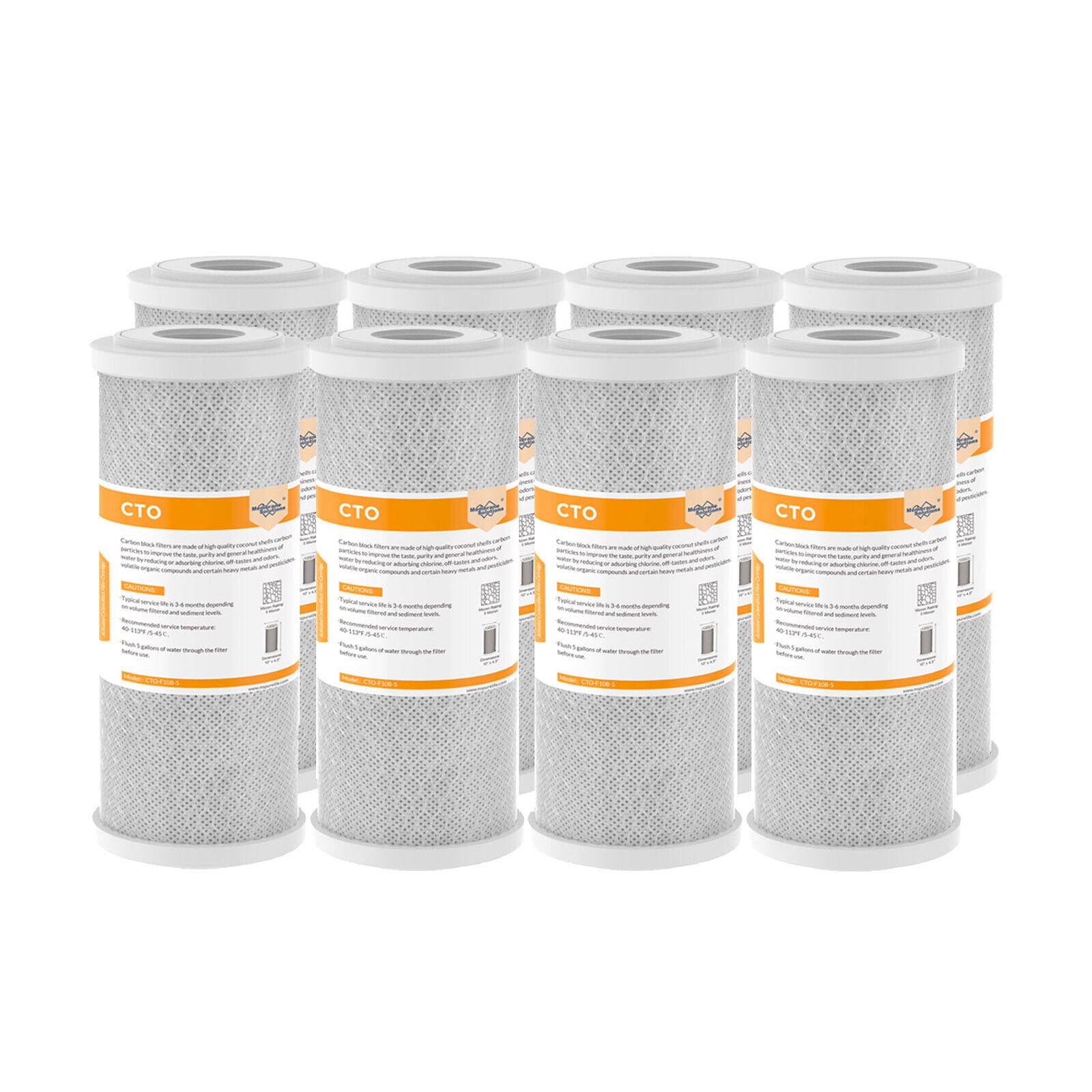 Membrane Solutions 10" x 4.5" CTO Activated Carbon Water Filter for Big Blue 5 Micron