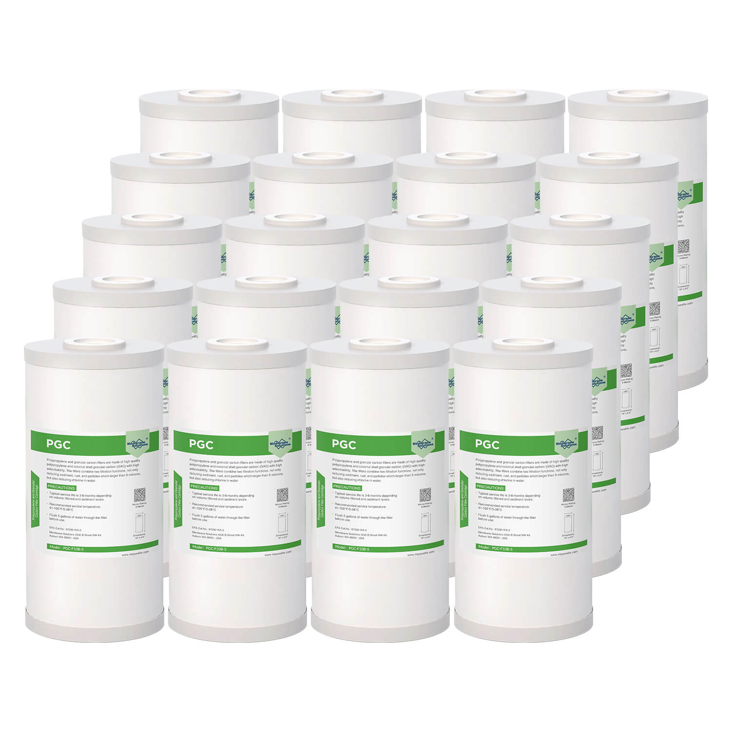 Membrane Solutions PGC 10" x 4.5" Universal Whole House Sediment and Carbon Filter 5 Micron