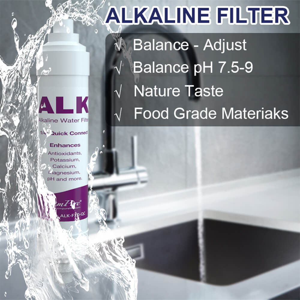 SimPure T1 6-Stage Reverse Osmosis Replacement Filter Set with Alkaline Mineral Filter-Universal Standard Size 10 x 2.5 Inch