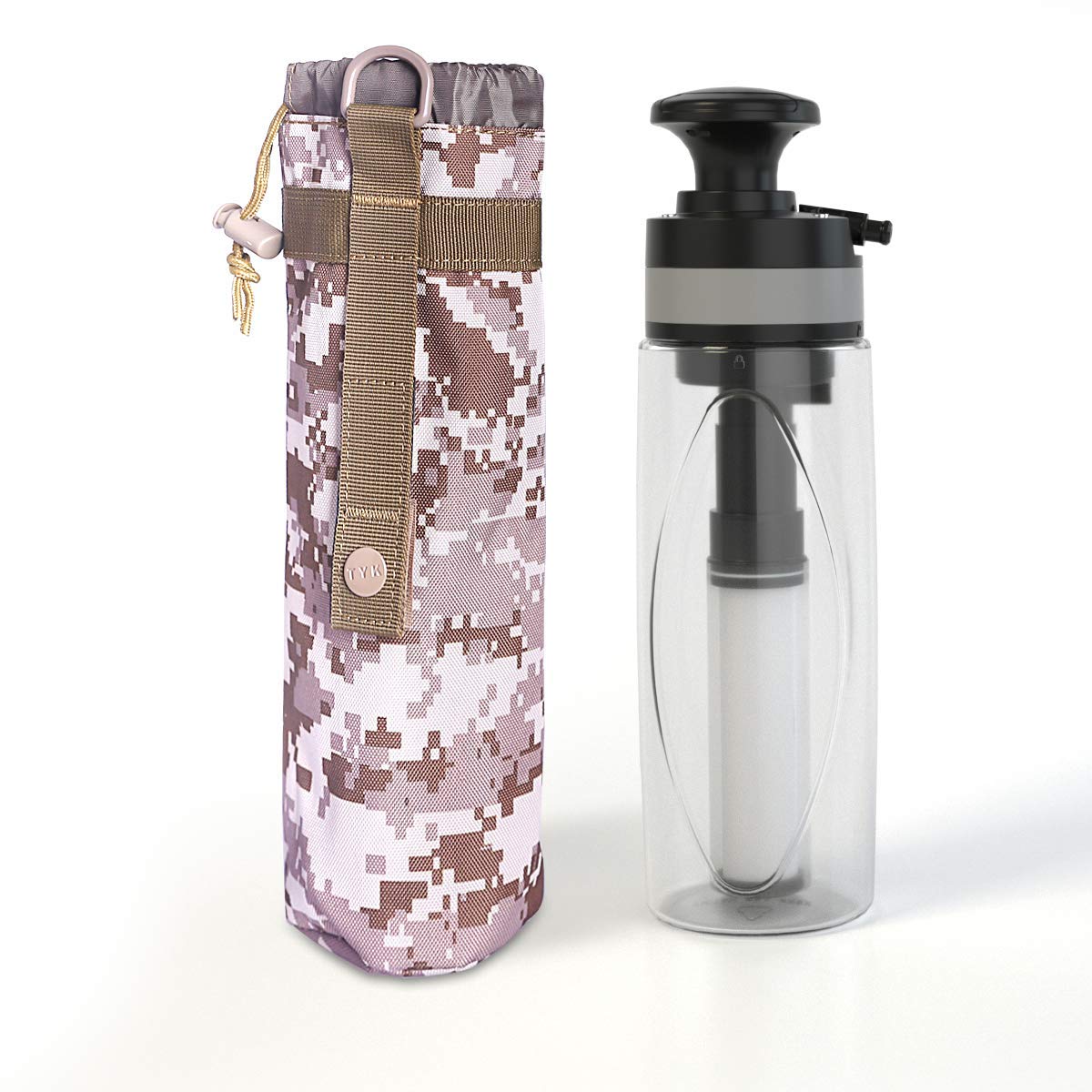 4Stage Portable Water Filter Bottle for Daily Use  Survival,Travel,Camping,Hiking