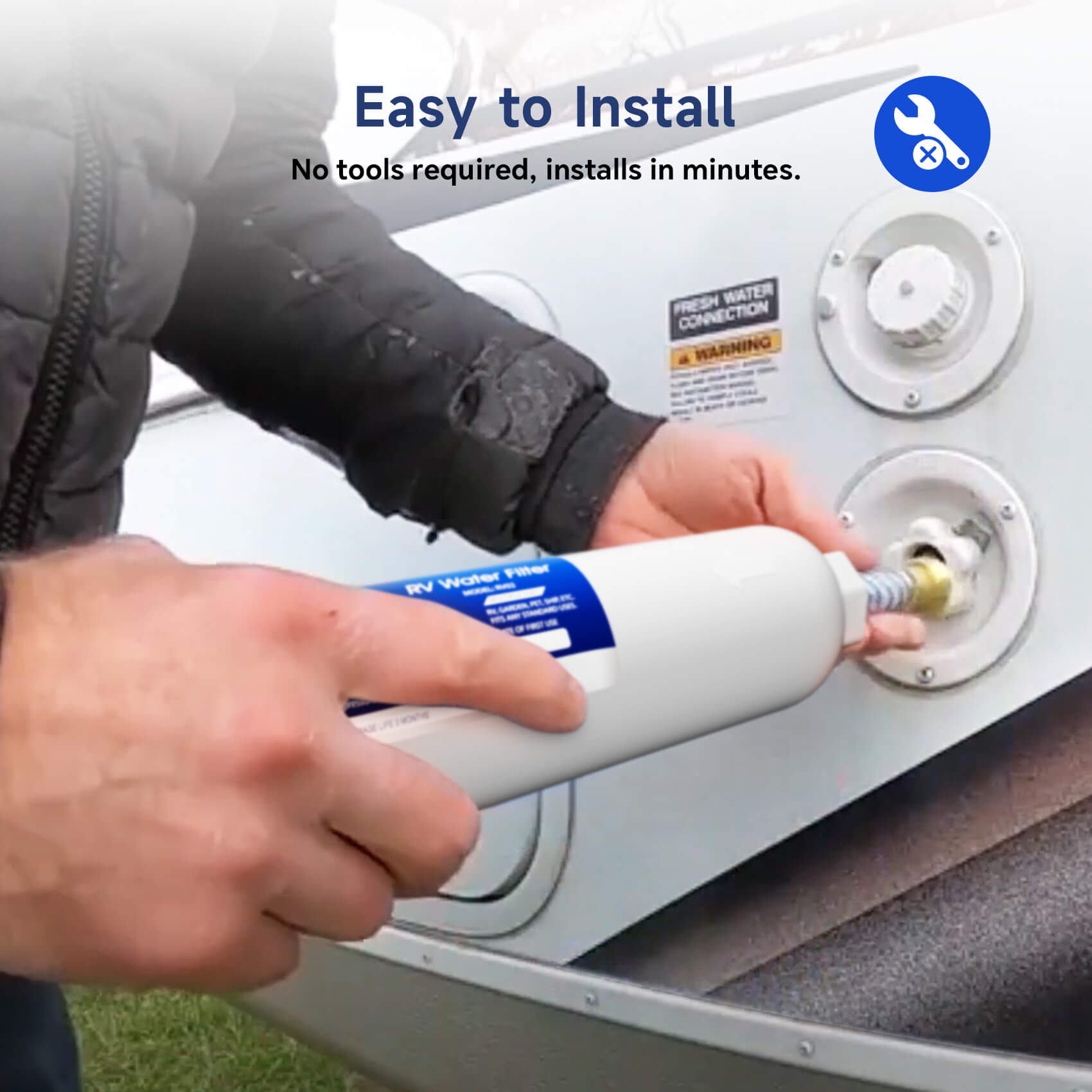 Membrane Solutions RV Water Filter, Inline Water Filter for RV, Campers, Marine, Boats and Garden