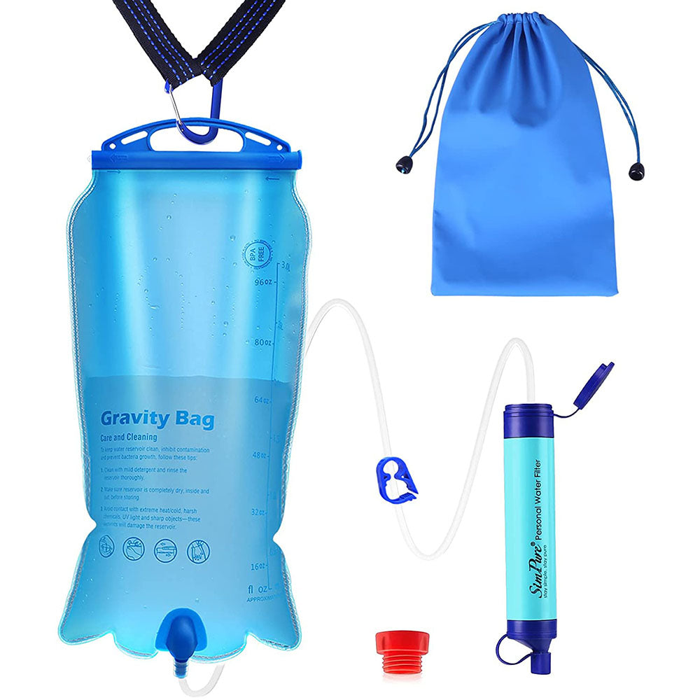 SimPure Gravity Water Filter Filtration System For Backpacking