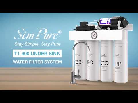 SimPure T1-400 UV Under Sink 8 Stage Tankless Reverse Osmosis RO Water Filter System 400GPD | RO+UV Filtration