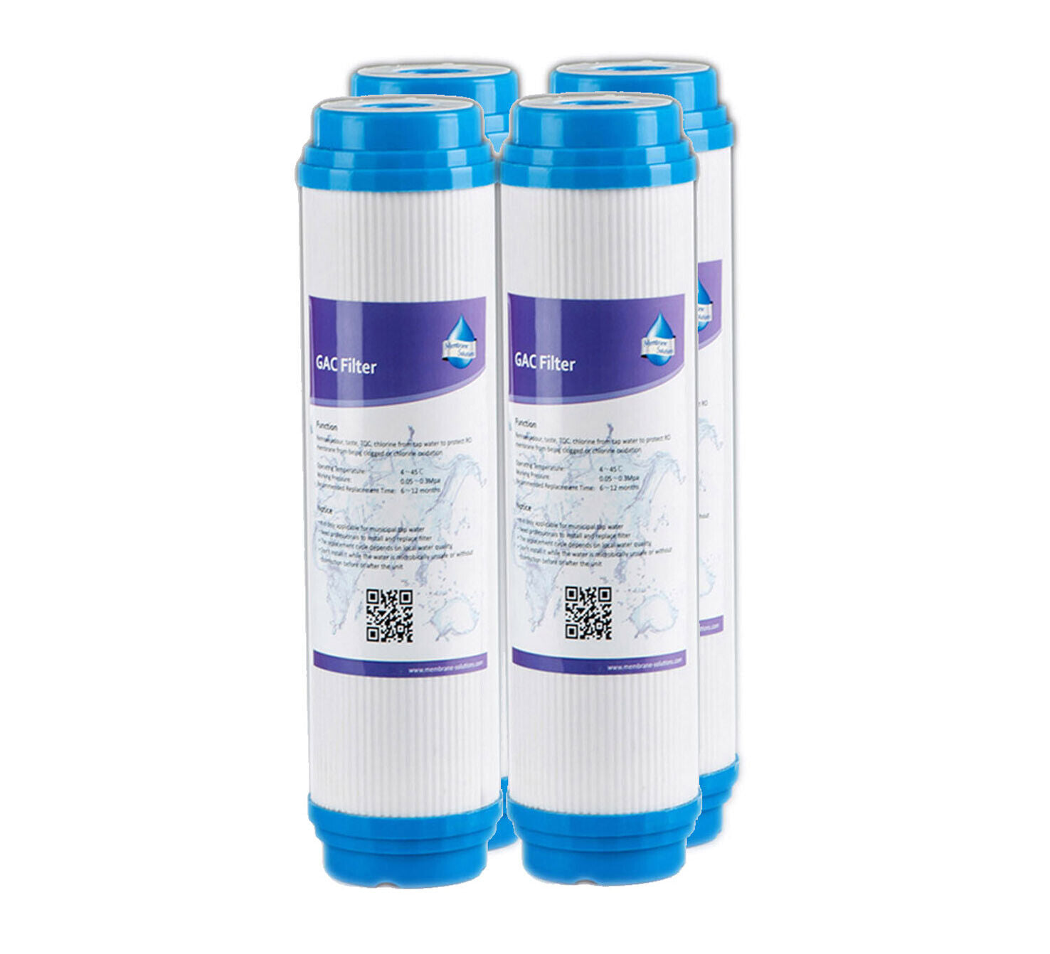 Membrane Solutions 10 * 2.5 inch GAC Granular Activated Carbon Filter Element Replacement Cartridge