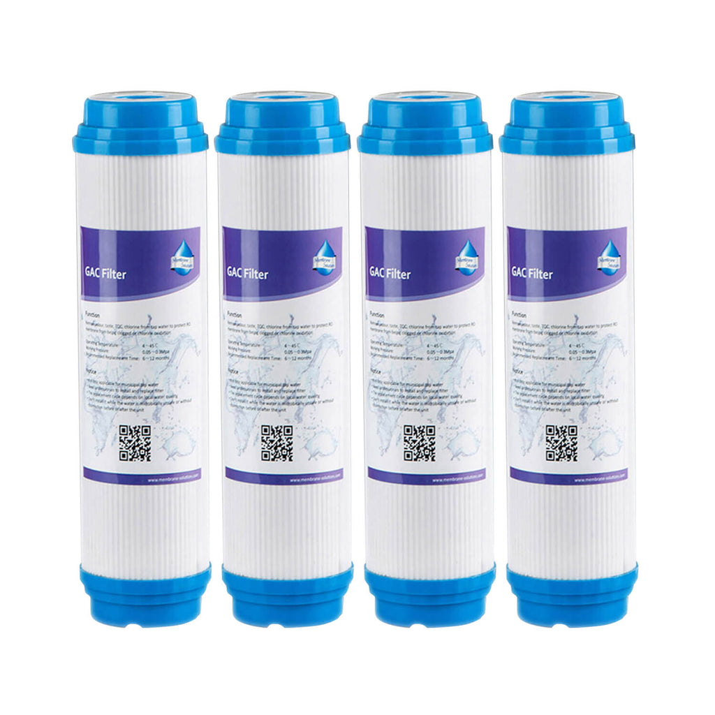 Membrane Solutions 10 * 2.5 inch 5 Micron GAC Granular Activated Carbon Filter Element Replacement Cartridge