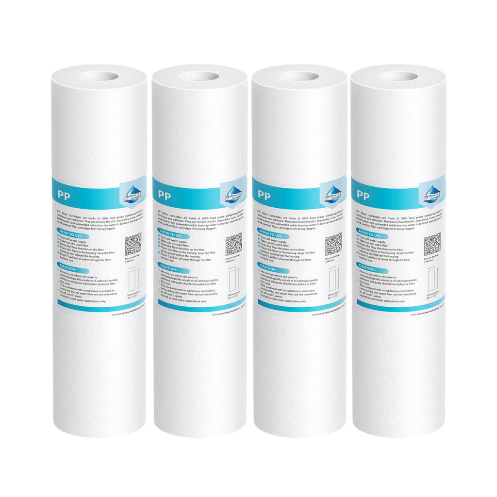 Solutions 10" x 2.5" Whole House PP Sediment Water Filter Replacement Cartridge 1 5 10 20 25 50 Micron