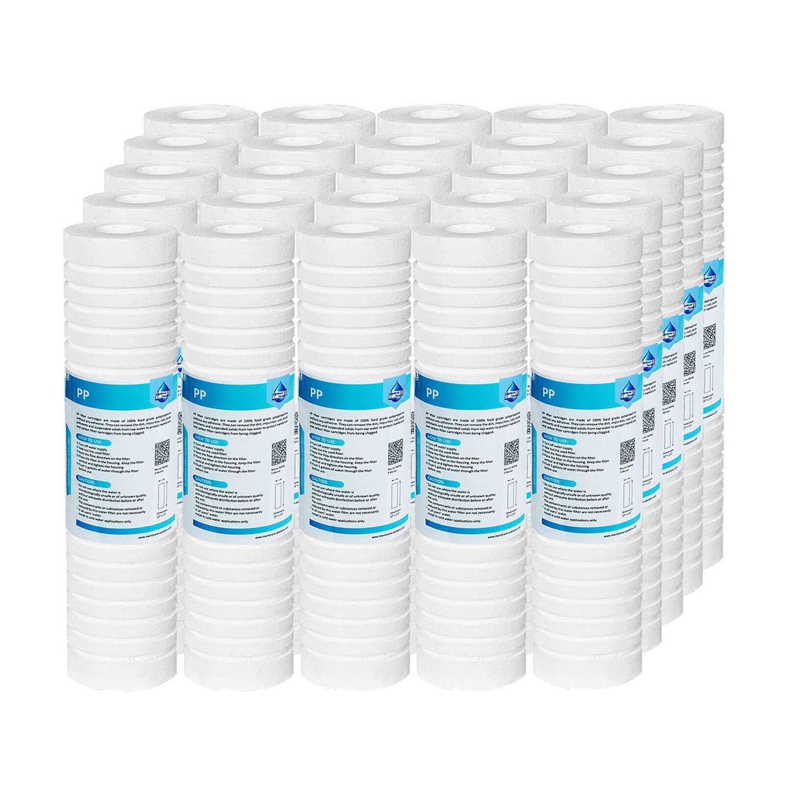 Membrane Solutions 10" x 2.5" Grooved Sediment Water Filter Cartridge for 10 inch RO Unit 0.5/1/5 MIcron
