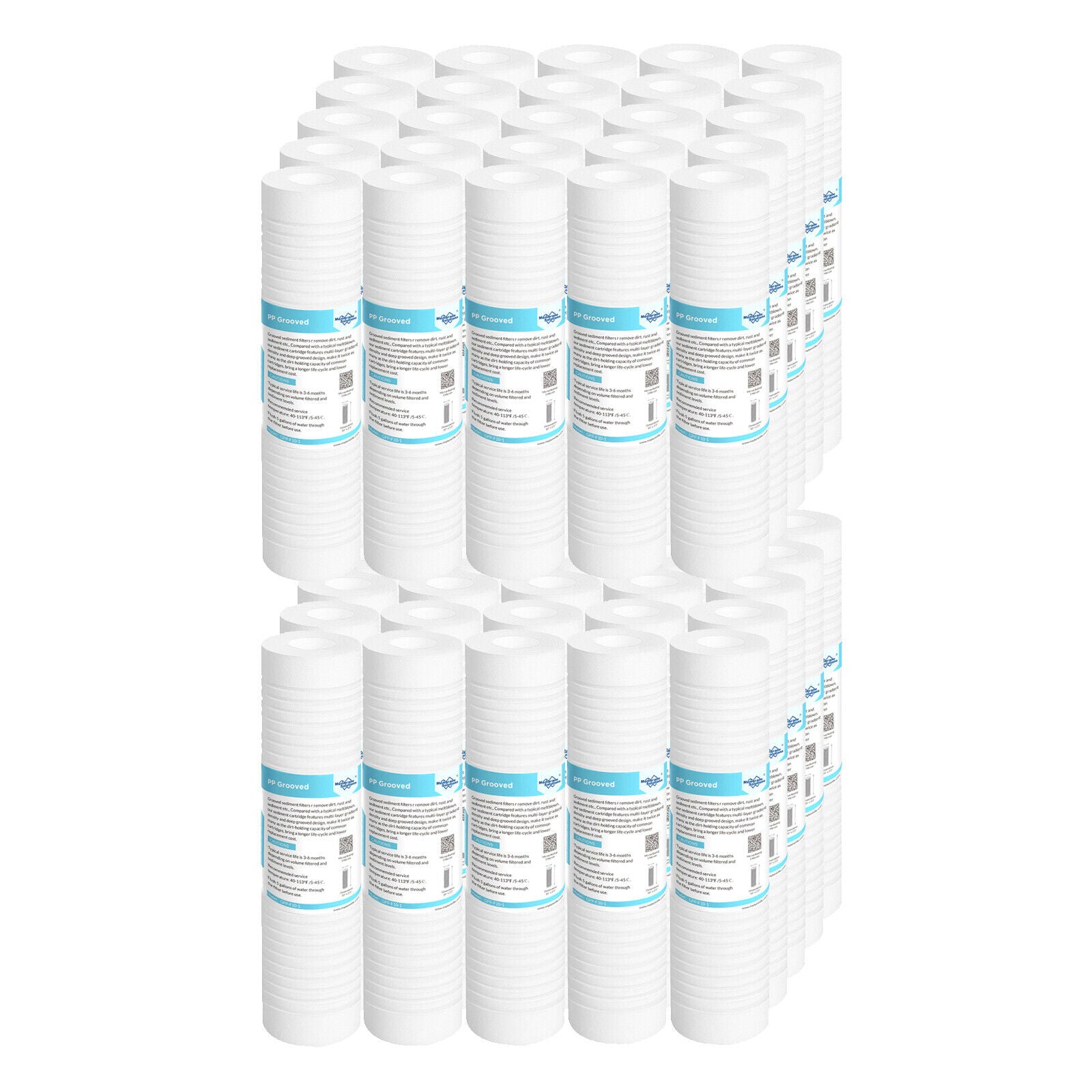Membrane Solutions 10" x 2.5" Grooved Sediment Water Filter Cartridge for 10 inch RO Unit