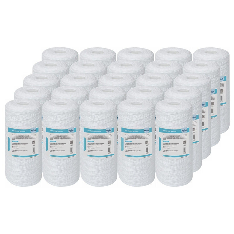 Membrane Solutions 10" x 4.5" String Wound Sediment Water Filter 1/5/10 Micron for Big Blue