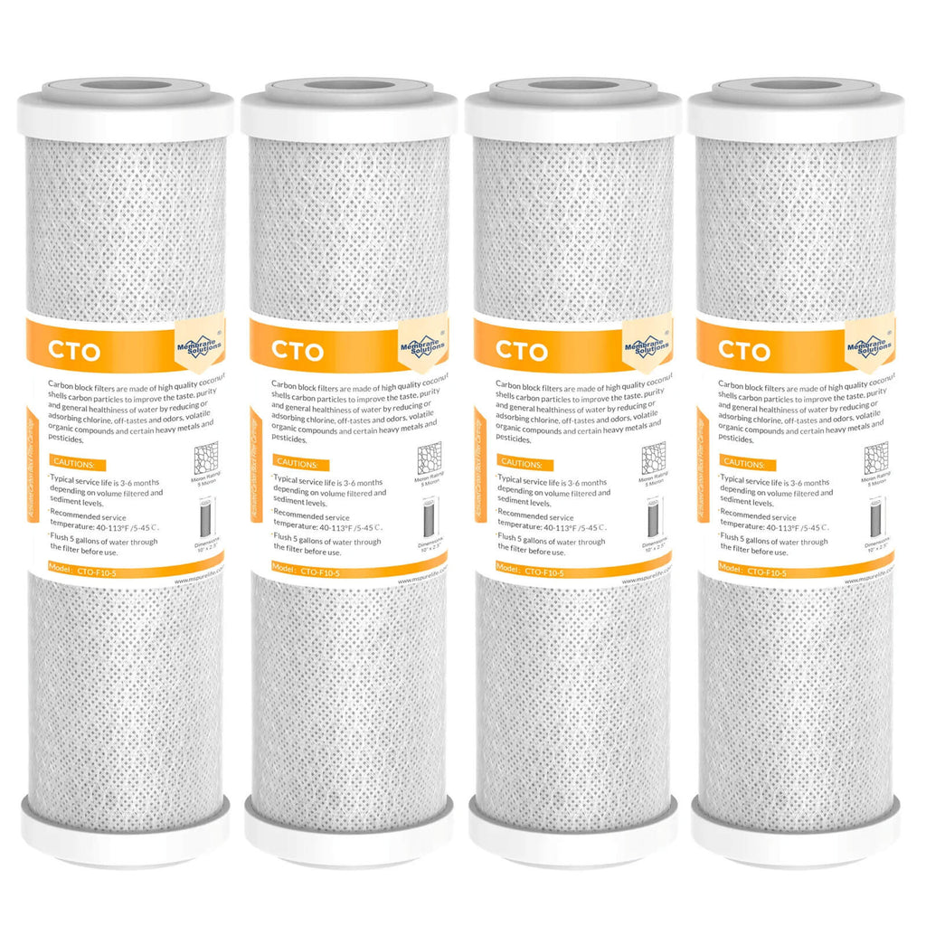 Solutions Coconut Shell Activated Carbon CTO Whole House Sediment Water Filter Cartridge Replacement 5 Micron 10" x 2.5"