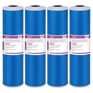 Membrane Solutions 20" x 4.5" 5 Micron Big Blue GAC Granular Activated Carbon Water Filter Cartridge