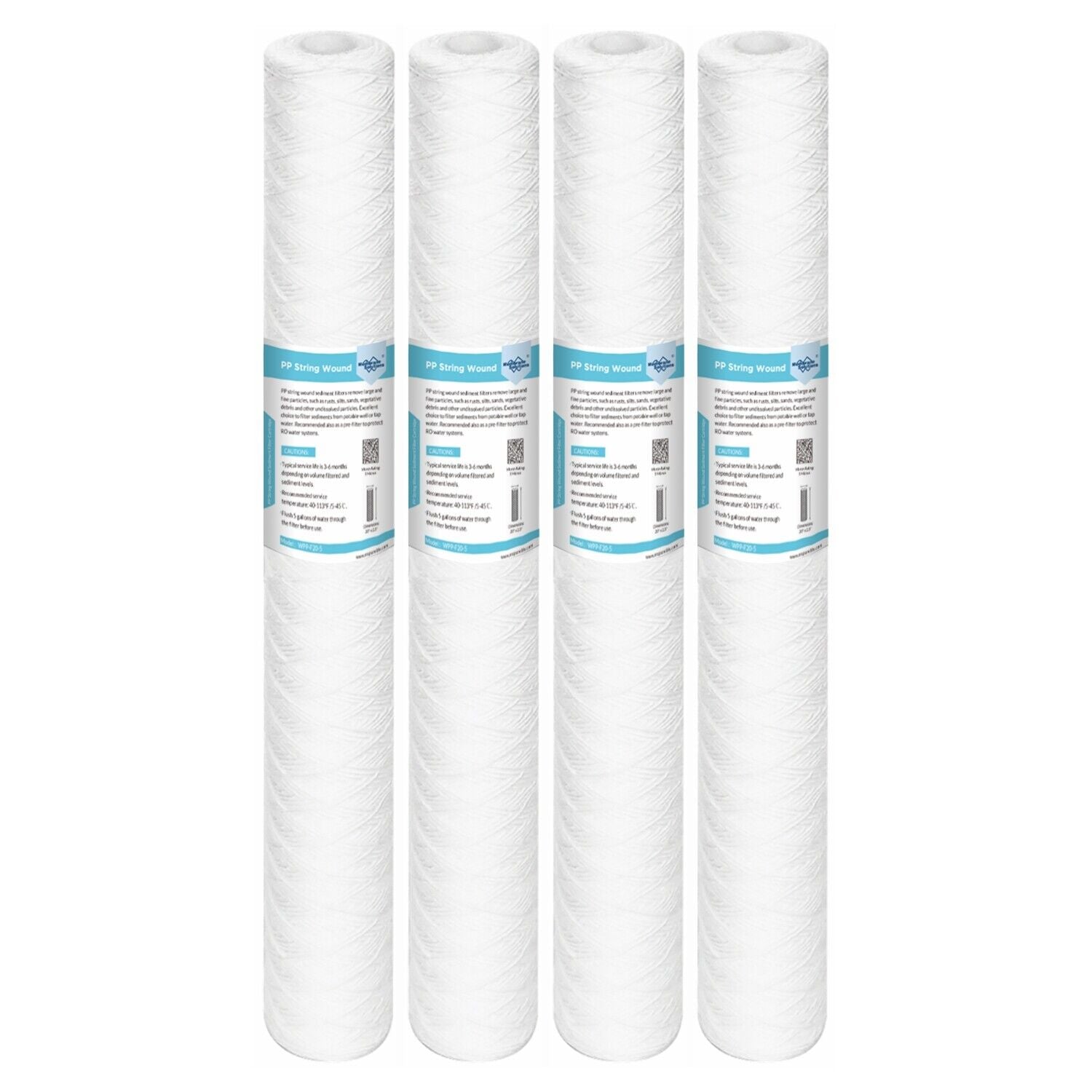 Membrane Solutions 20"x2.5" Whole House String Wound Sediment Water Filter 1/5/10/20 Micron