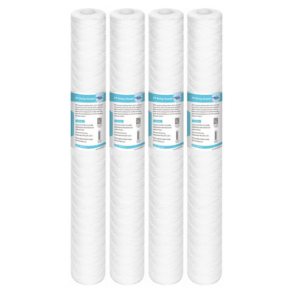 Membrane Solutions 20"x2.5" Whole House String Wound Sediment Water Filter 1/5/10/20 Micron