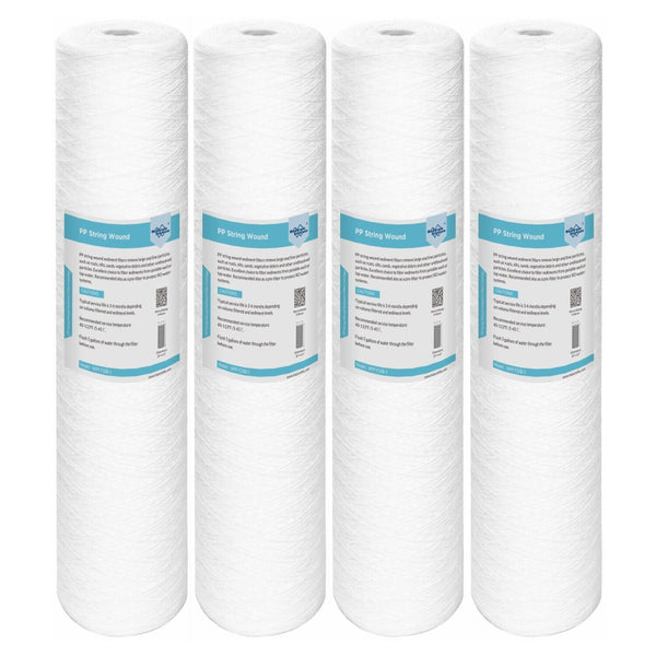 Membrane Solution 20" x 4.5" Big Blue Whole House System String Wound Sediment Water Filter