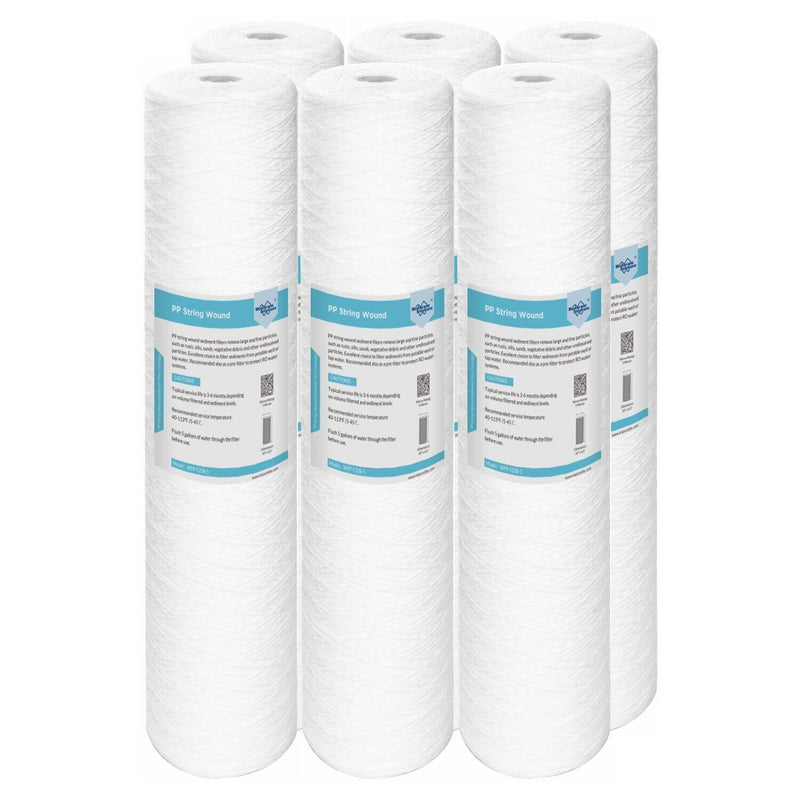 Membrane Solution 20" x 4.5" Big Blue Whole House System String Wound Sediment Water Filter