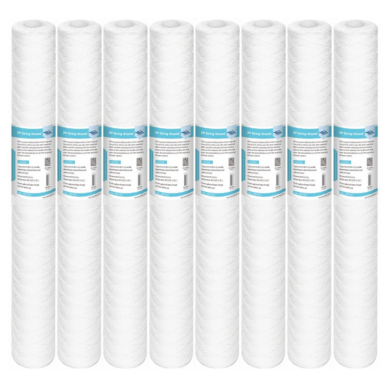 Membrane Solutions 20"x2.5" Whole House String Wound Sediment Water Filter 1/5/10/20 Micron