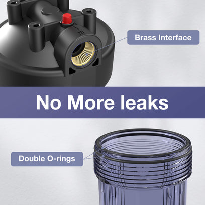 SimPure DB10C-2 5 Micron 2-Stage Whole House Water Filtration System with 4.5 x 10 inch Sediment and Carbon Block Filters