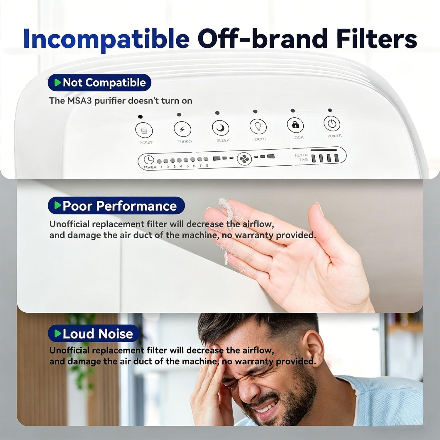 Genuine MSA3/MSA3S Original Air Purifier Filter Replacement