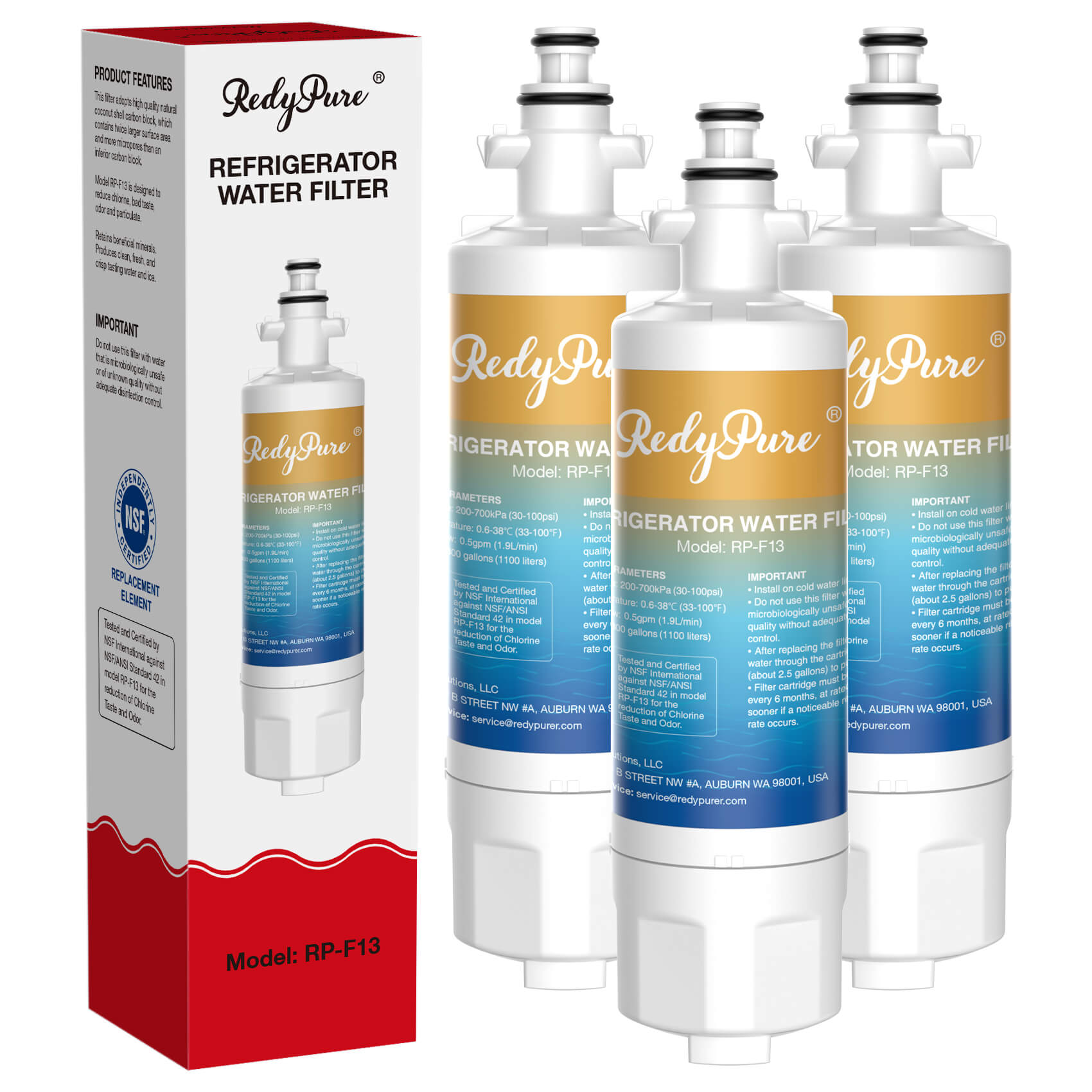 RedyPure RP-F13 Replacement for LG LT700P ADQ36006101 Refrigerator Water Filter