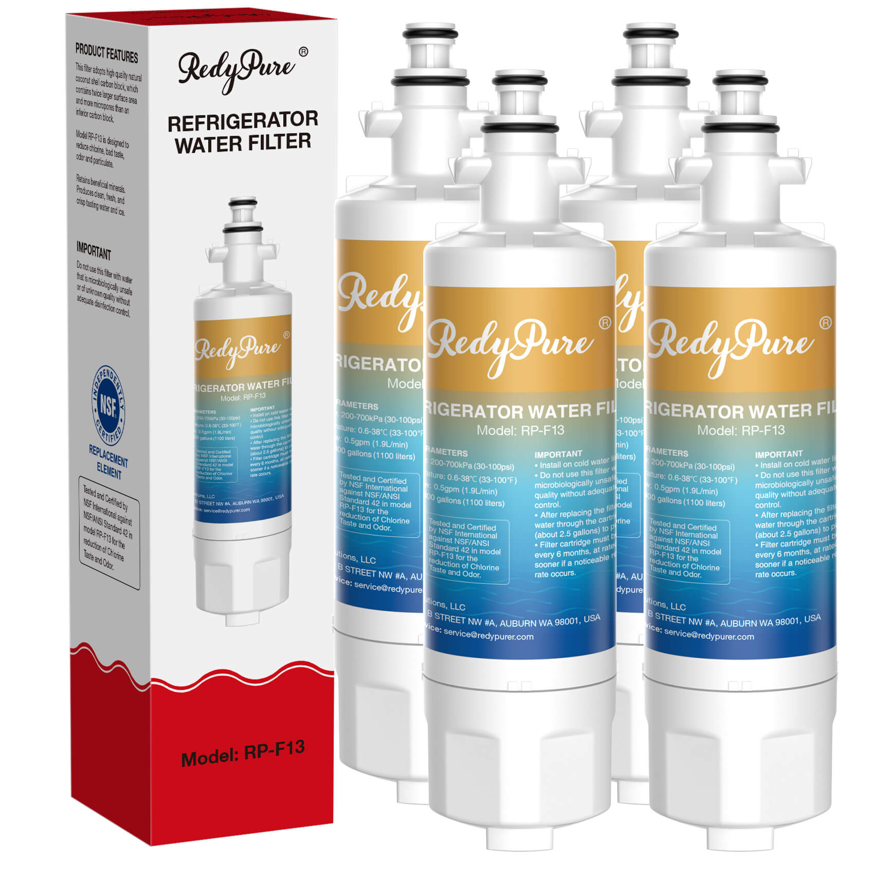 RedyPure RP-F13 Replacement for LG LT700P ADQ36006101 Refrigerator Water Filter