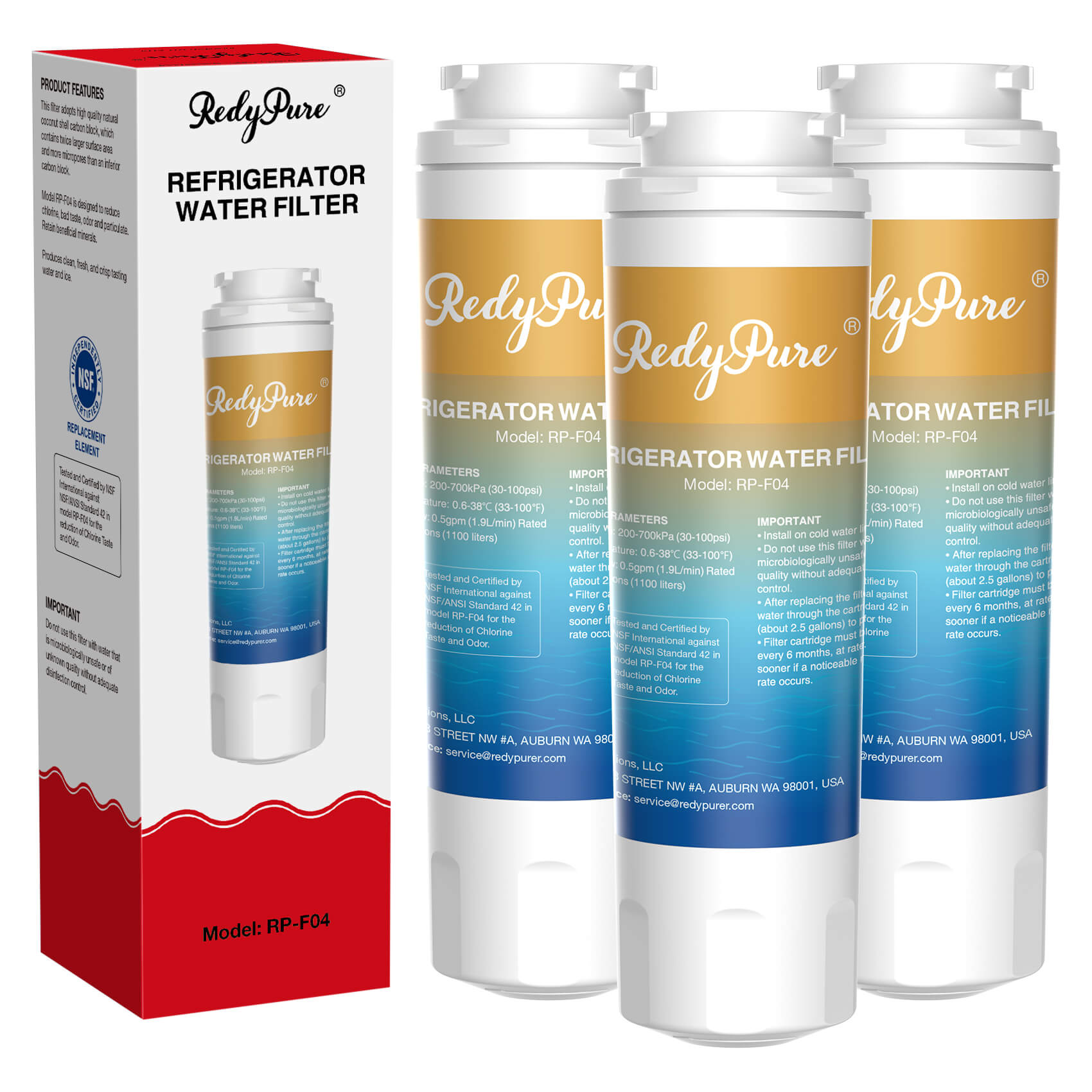 RedyPure RP-F04 Replacement for Maytag UKF8001 UKF9001 4396395 469006 Refrigerator Water Filter