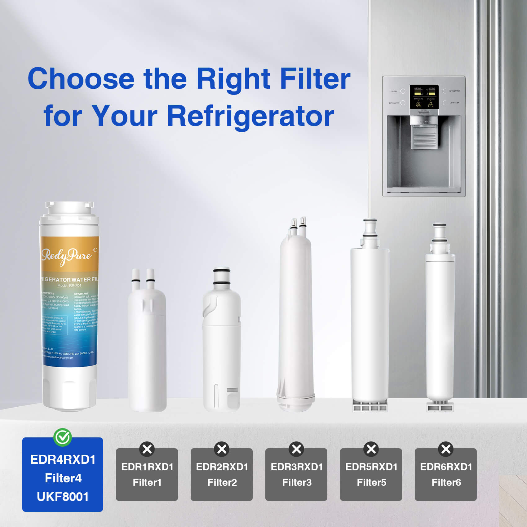 RedyPure RP-F04 Replacement for Maytag UKF8001 UKF9001 4396395 469006 Refrigerator Water Filter