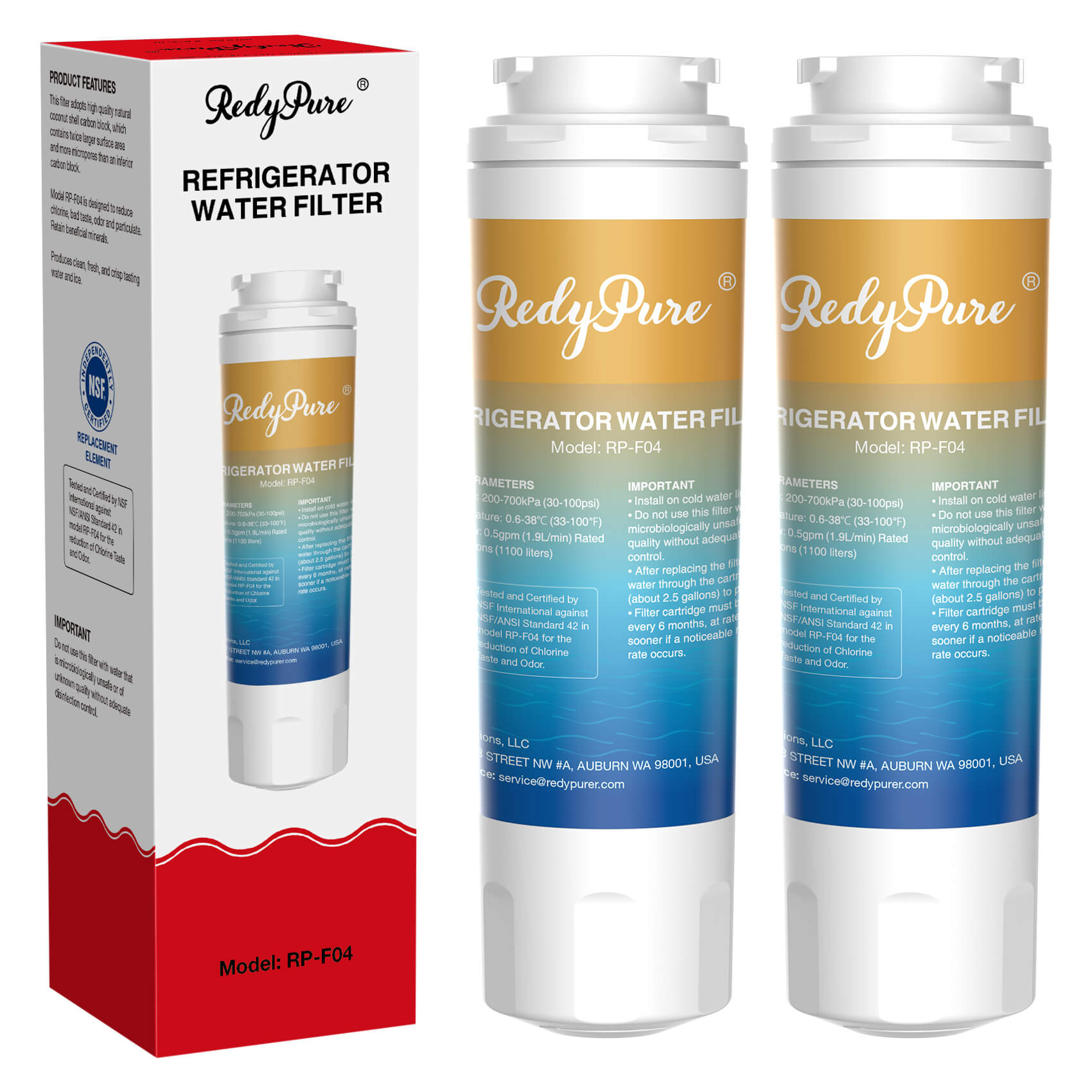 RedyPure RP-F04 Replacement for Maytag UKF8001 UKF9001 4396395 469006 Refrigerator Water Filter