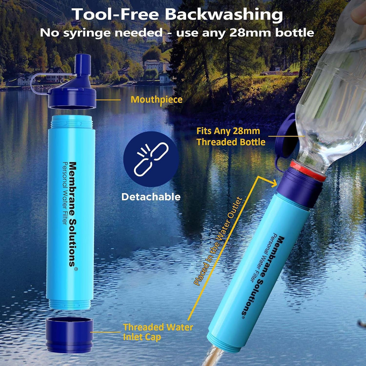 Membrane Solutions S1 Personal Water Filter Straw