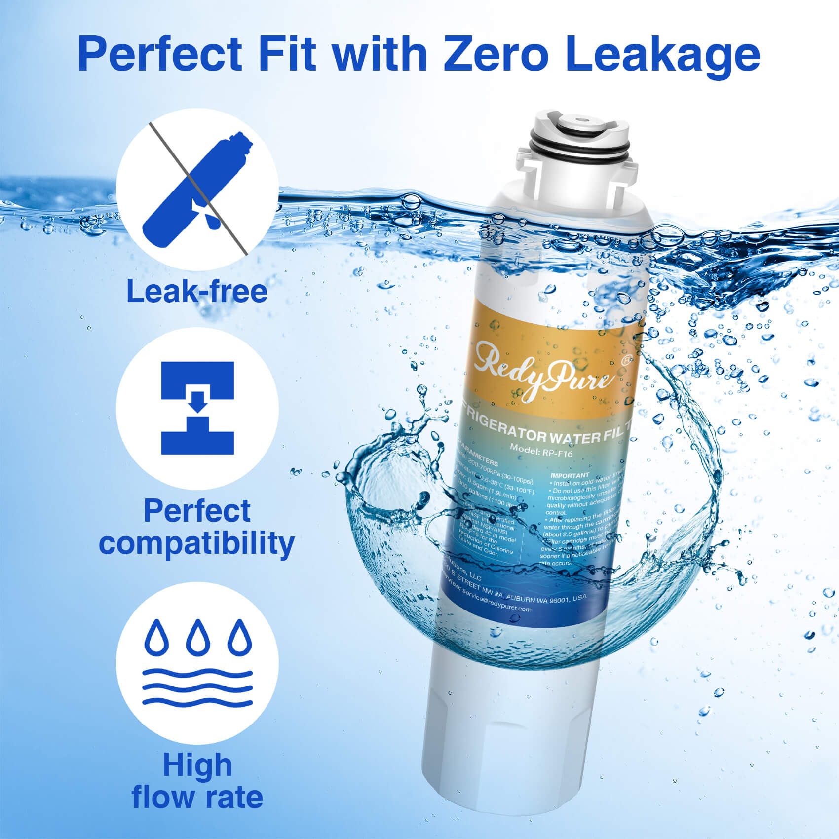 RedyPure RP-F16 Replacement for Samsung DA29-00020B/A HAF-CIN-EXP Refrigerator Water Filter