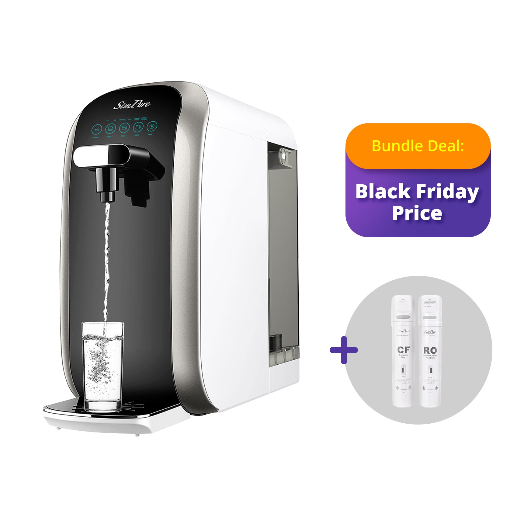 SimPure Y7P-BW 5-Stage Countertop RO Water Filtration System