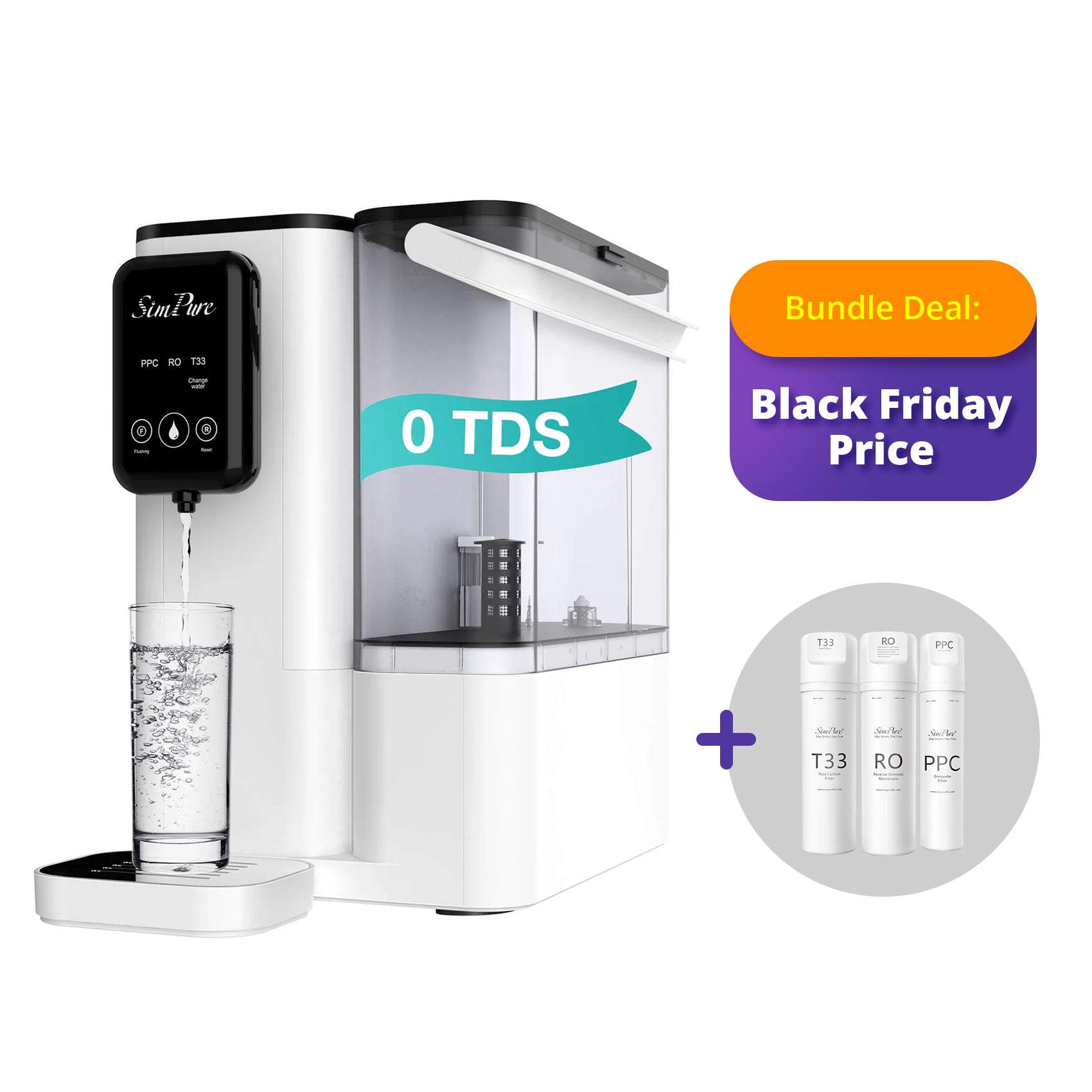 SimPure Y9T 300GPD 6-Stage Countertop RO System with Nearly 0 TDS