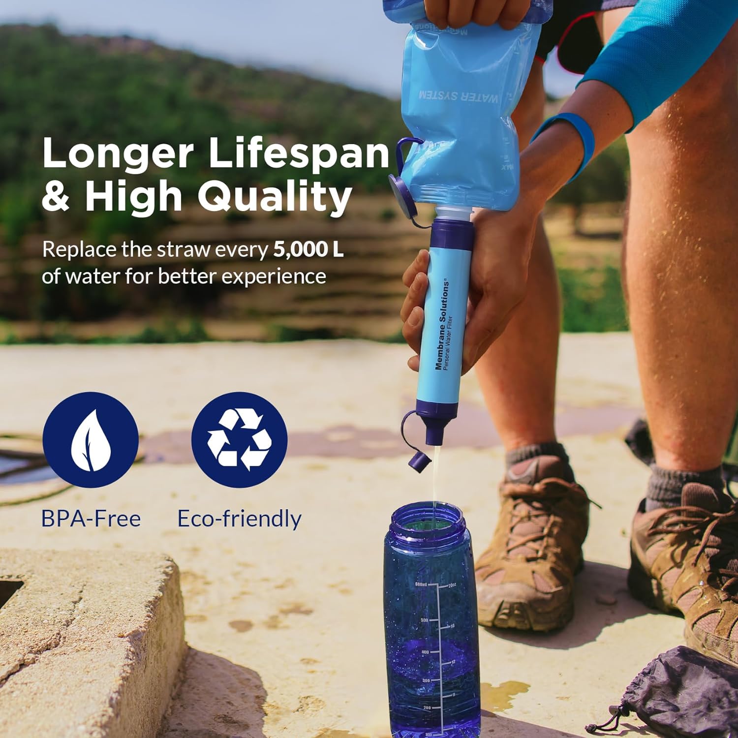 SimPure Gravity Water Filter Filtration System For Backpacking