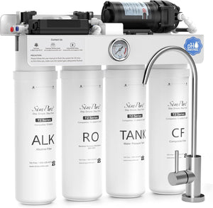 SimPure T2-600A 600GPD Tankless Under Sink RO System | Mineral Alkaline & Direct-to-Fridge