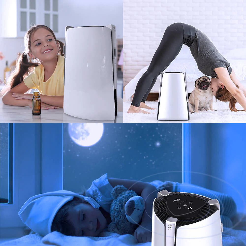 MS50 H13 HEPA Air Purifier with Essential Oils | Air Purifier for Bedroom 430 Sq Ft Low 24dB with Sleep Mode for Pets Dust Smoke Odor