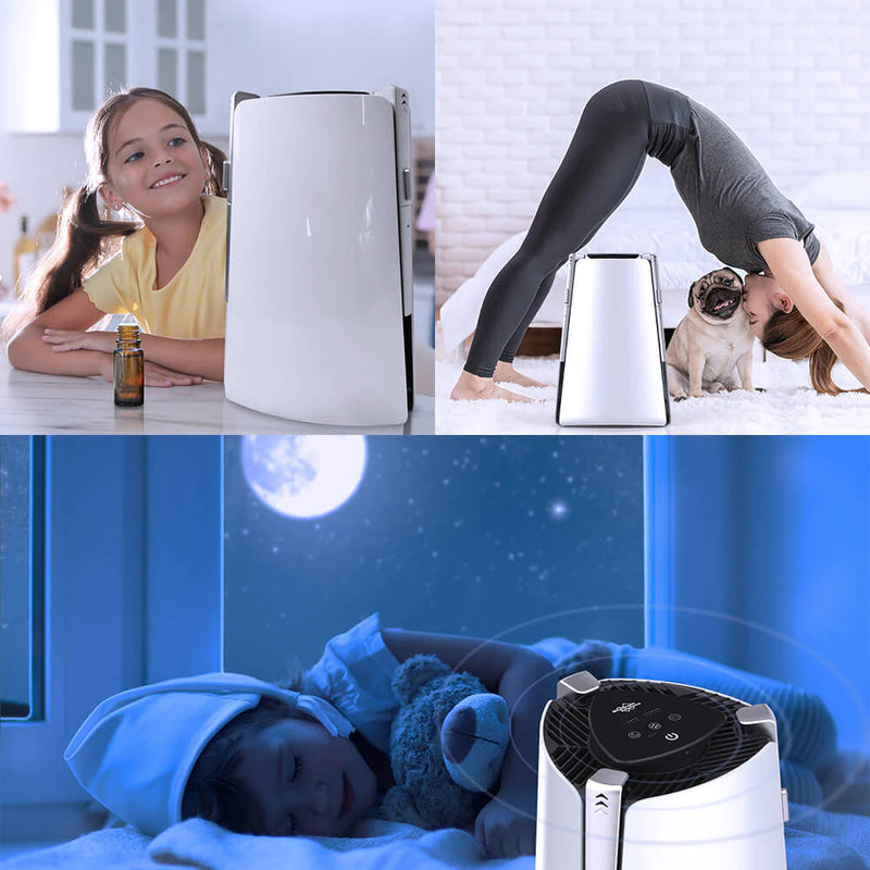 MS50 H13 HEPA Air Purifier with Essential Oils | Air Purifier for Bedroom 430 Sq Ft Low 24dB with Sleep Mode for Pets Dust Smoke Odor